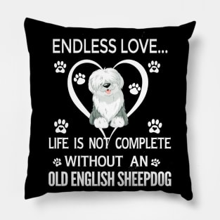 Old English Sheepdog Tshirt Pillow