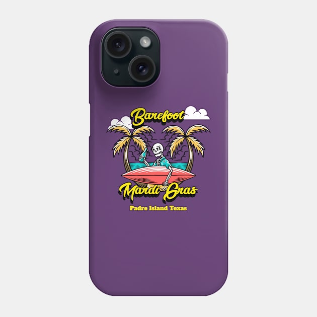 BAREFOOT MARDI GRAS T-SHIRT Phone Case by Cult Classics