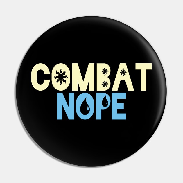 White-Blue Nope Combat Pin by CandD