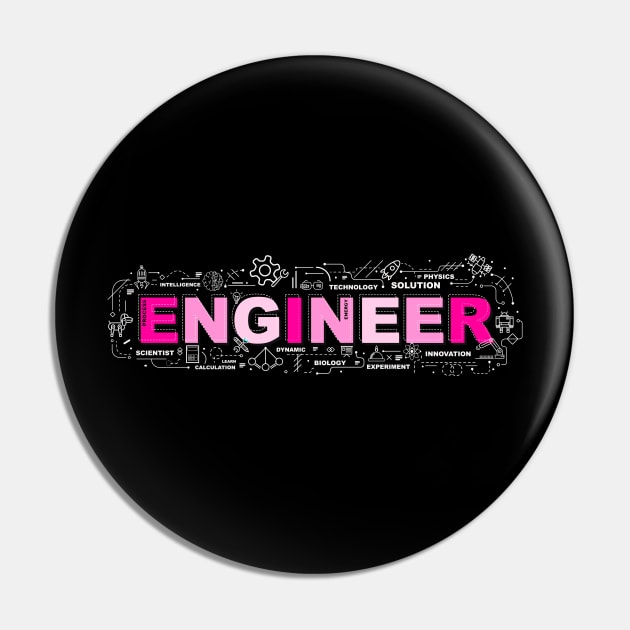 Women Female Engineer Engineering Pin by letnothingstopyou