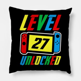 Level 27 Unlocked Birthday Video Games Boys Gamer Pillow