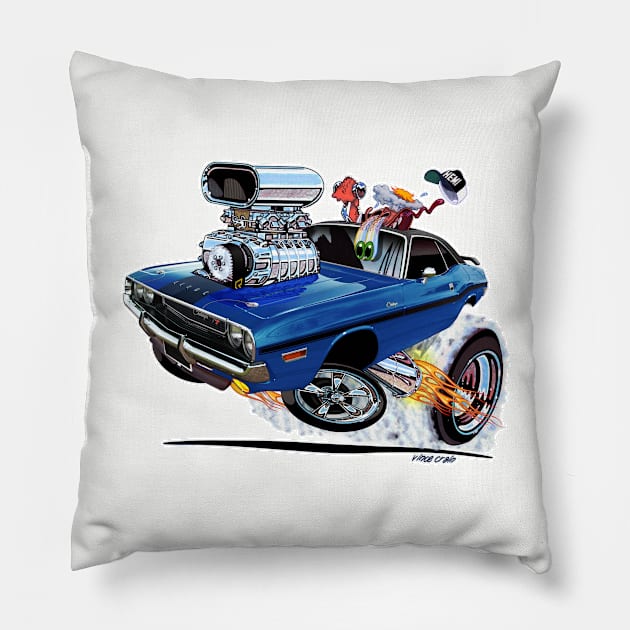 Vince Crain High Octane 1970 Dodge Challenger Pillow by vincecrain