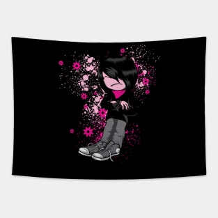 Cute Emo Boy Life Sucks Tapestry