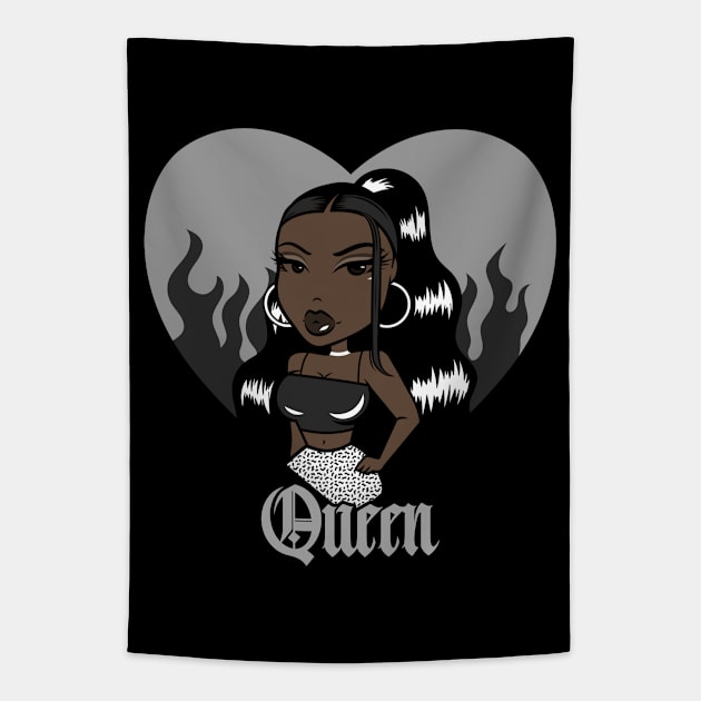 Queen Doll girl Black-Out heart v3.2 Tapestry by Just In Tee Shirts