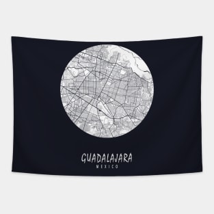 Guadalajara, Mexico City Map - Full Moon Tapestry