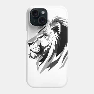 Lion Head greyscale T-shirt Phone Case
