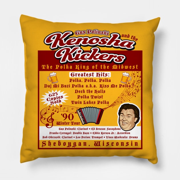 Kenosha Kickers Greatest Hits Pillow by Alema Art