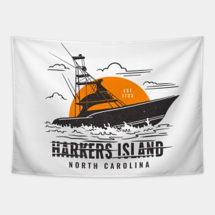 Fishing Boat Vacation at Harkers Island, North Carolina Tapestry