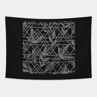 CUTE COOL GRAY PATTERN GEOMETRIC SHAPE LEAF SEAMLESS PATTERN Tapestry