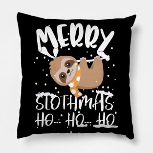 Merry Slothmas Ho Ho Ho Christmas Cute Sloth Pajamas Pillow