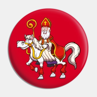 Saint Nicholas On Horse Pin