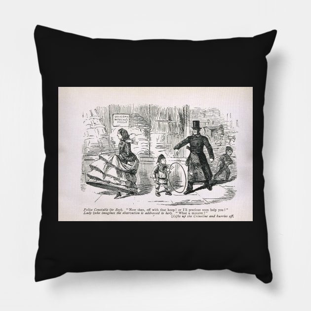Misunderstanding with the law 19th Century cartoon by John Leech Pillow by artfromthepast