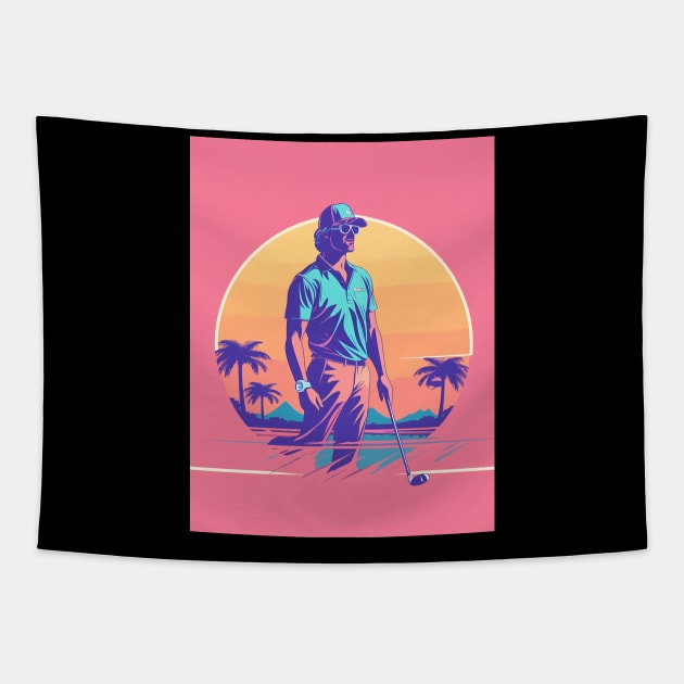 Golfing in Paradise Tapestry by Hollywood Tees