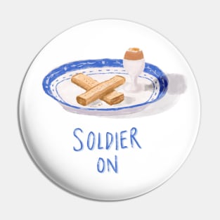 Soldier On watercolor Pin
