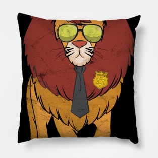 police police officer lion comic cartoon gift Pillow