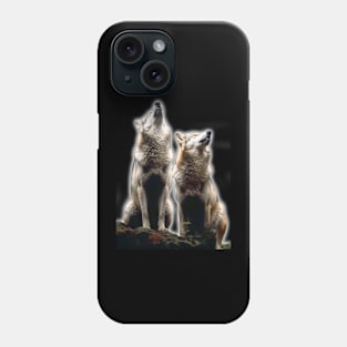 Two wolves howling Phone Case