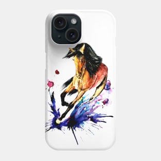 running horse watercolor Phone Case