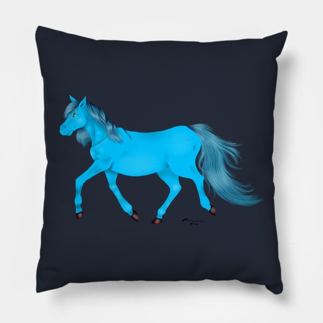 Blue Horse Pillow by ThatCatObsessedDemon