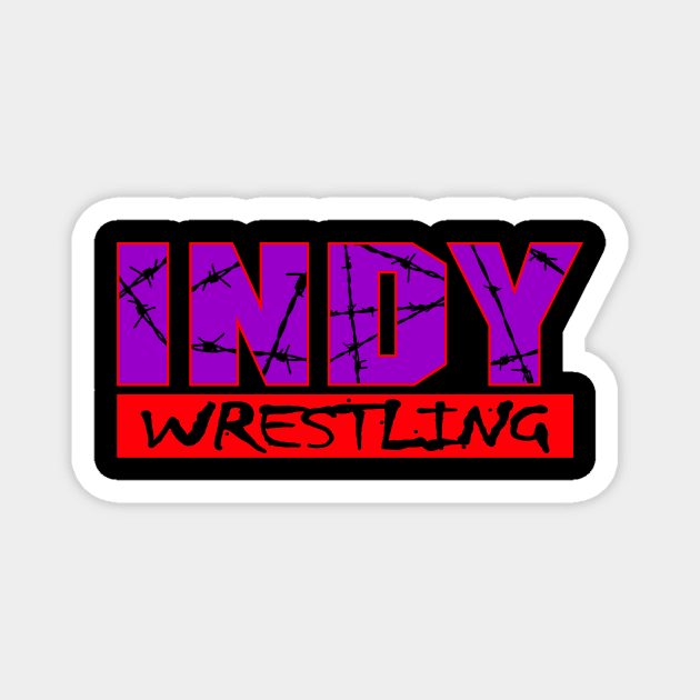 Indy Wrestling Outlined in Red Magnet by Indy Handshake