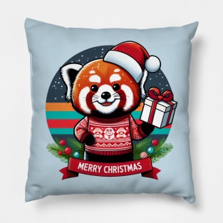 Christmas Red Panda Pillow