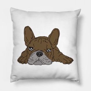 Brown french bulldog Pillow