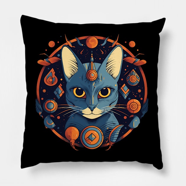 Egyptian Cat Halloween, Cat Lover Pillow by dukito