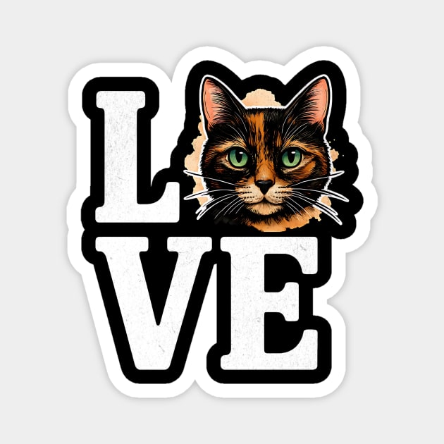 Love Cat Text Design Magnet by Designed By Marty