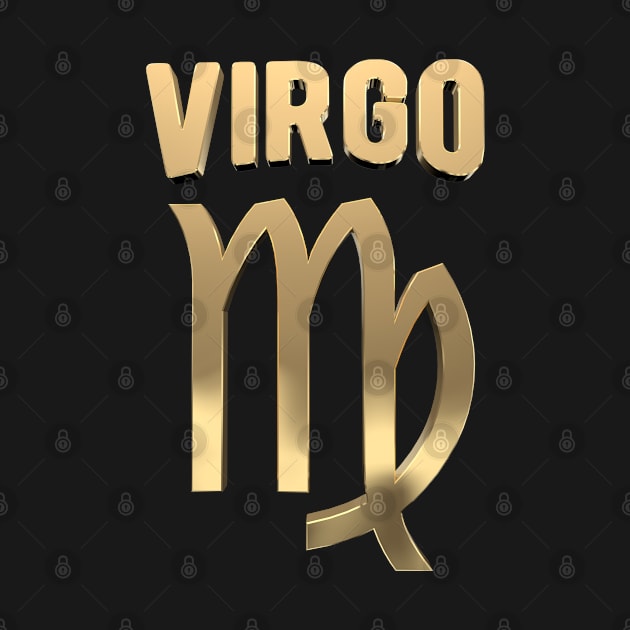 Gold Zodiac Sign Virgo Born in September Gift by HappyGiftArt