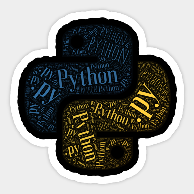Python Programmer Logo Typography - Python Programmer - Sticker | TeePublic
