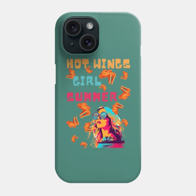 Hot Wings Girl Summer, Hot Girl Summer, Funny Print Phone Case by Beth Bryan Designs