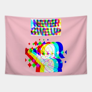 NEVER GIVE UP Tapestry