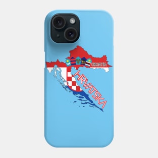 Croatia flag & map Phone Case