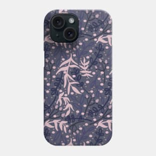 Botanicals and Dots - Hand Drawn Design - Pink, Grey, and Purple Phone Case