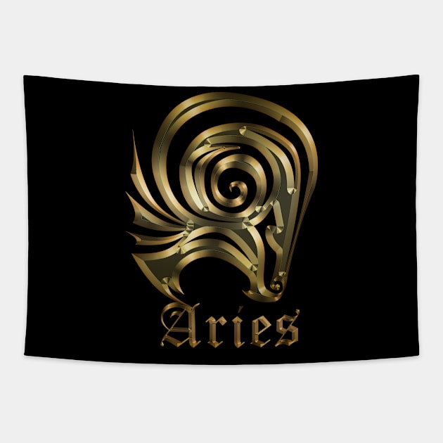 aries gold edition Tapestry by INDONESIA68