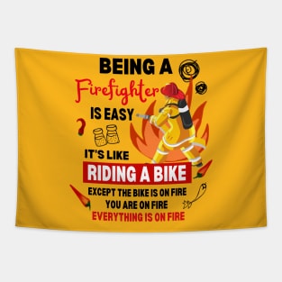 Funny Firefighter Dark Humor Emergency National Fire Fighter Day Tapestry