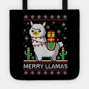 Merry llamas christmas ugly sweater Tote