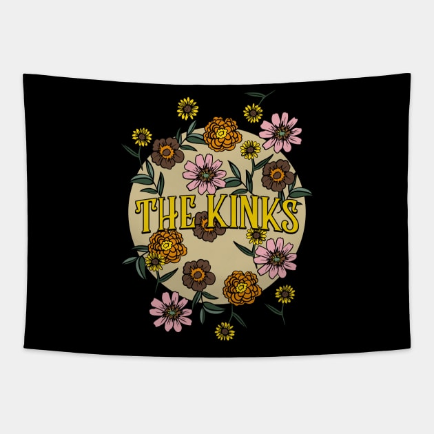 Kinks Name Personalized Flower Retro Floral 80s 90s Name Style Tapestry by Ancientdistant