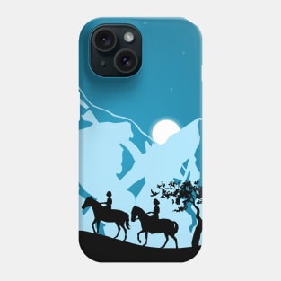 Midnight Riders - Majestic Moonlit Mountains Phone Case