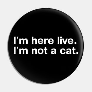 I'm here live. I'm not a cat. Pin