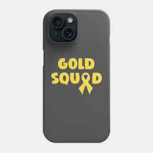 Gold squad simple ribbon awareness design Phone Case