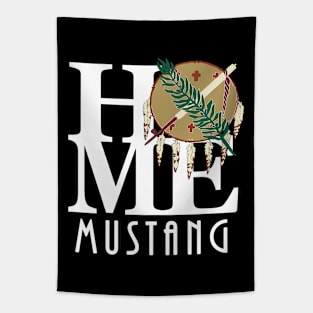 HOME Mustang Oklahoma (white text) Tapestry