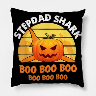 Mens Mens Stepdad Shark Boo Tshirt Pumpkin Halloween Gift Pillow