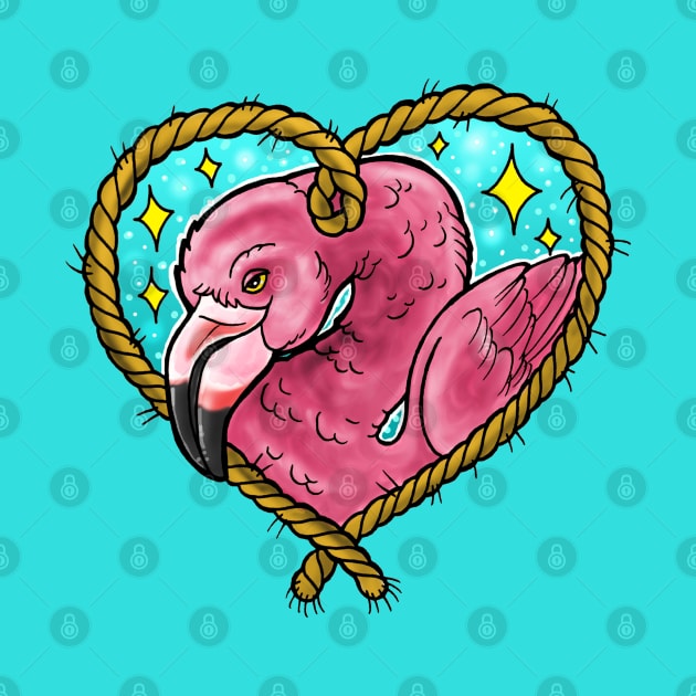 Flamingo Fren by Luckyponytattoo