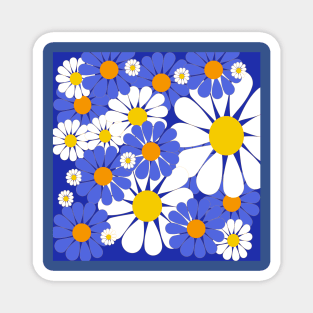 retro flower pattern Magnet