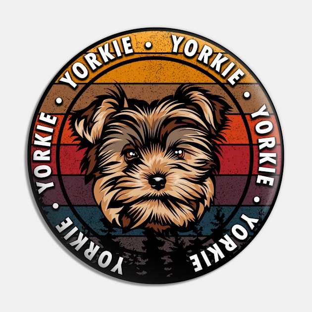 Yorkie distressed sunset retro dog face design Pin by Samuelproductions19