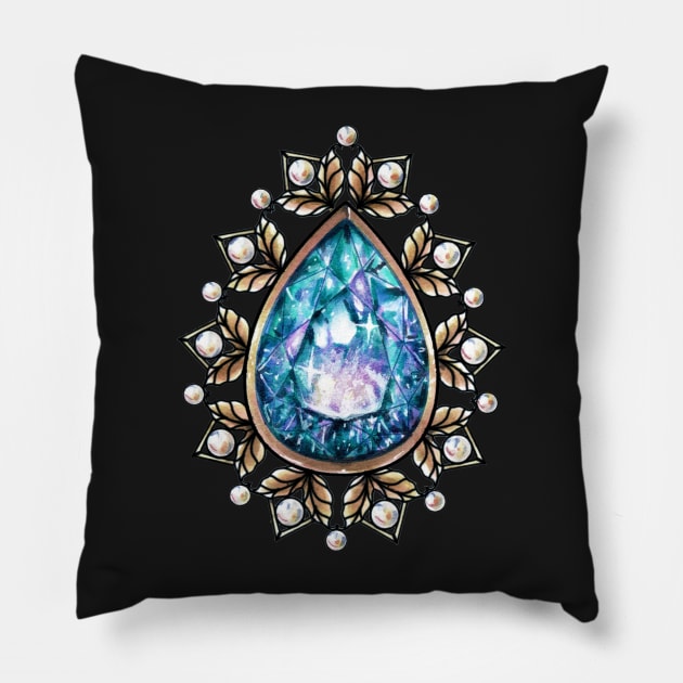 Vintage crystal pendant Pillow by Verre