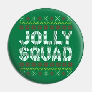 Jolly Squad Christmas Ugly Sweater Pattern Pin