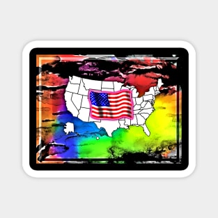 Cartoon US Map Magnet