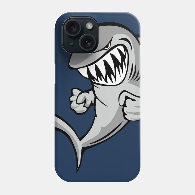 Shark With Attitude Cartoon Phone Case by hobrath