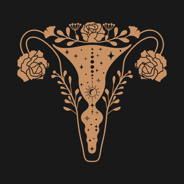 Floral Uterus gold by 397House